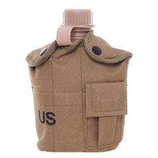 Фляга пластиковая US 1L с котелком Coyote