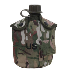 Фляга пластиковая US 1L с котелком Multicam