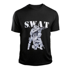 Футболка с принтом S.W.A.T. Черная