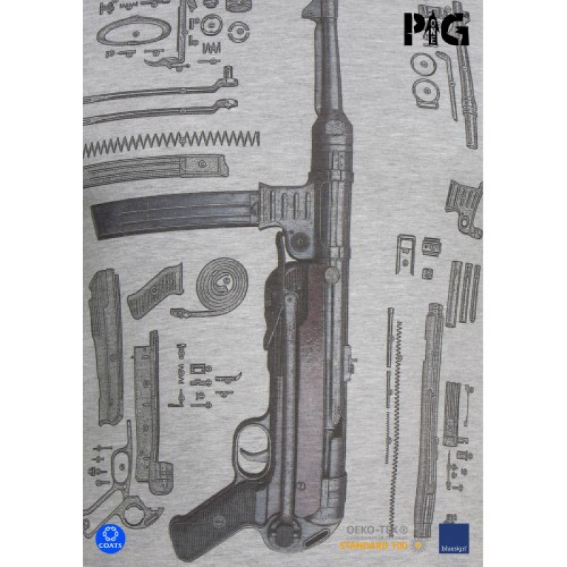 Футболка с рисунком MP-40 SUBMACHINE GUN LEGEND, Iron Grey арт. UA281-29891-IG-MP