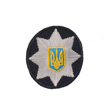 Кокарда Полиция круглая 6 см на липучке черная