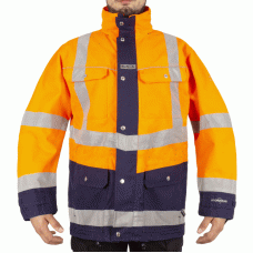 Куртка німецька вологозахисна зі світловідбивачами Helly Hansen 3M WORK JACKET SCOTCHLITE™ б/у, Orange