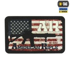 M-Tac нашивка AR-15 American Rifle (80х50 мм) Black/GID