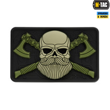 M-Tac нашивка Bearded Skull 3D ПВХ Black/Olive
