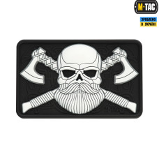 M-Tac нашивка Bearded Skull 3D ПВХ Black/White