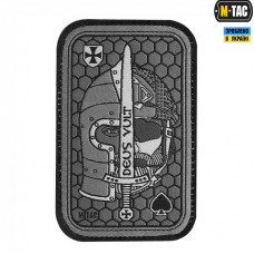 M-Tac нашивка Deus Vult Ace (жаккард) сіра