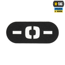 M-Tac нашивка группа крови -0- сквозная Laser Cut Black