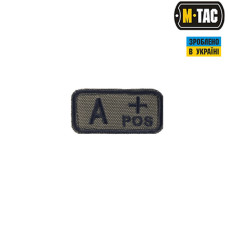 M-Tac нашивка группа крови A+ Pos олива