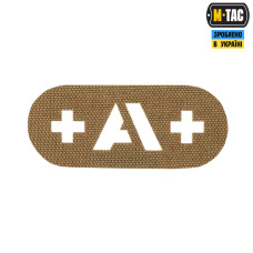 M-Tac нашивка группа крови +A+ сквозная Laser Cut Coyote