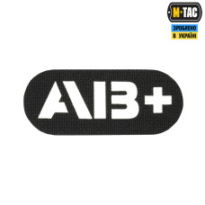 M-Tac нашивка група крові AB+ наскрізна Laser Cut Black