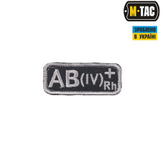 M-Tac нашивка группа крови AB(IV) Rh+ черно-серая