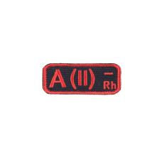 M-Tac нашивка группа крови A(II) Rh- черно-красная