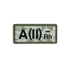 M-Tac нашивка группа крови A(II) Rh(-) PVC 25х60 MM14