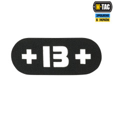 M-Tac нашивка группа крови +B+ сквозная Laser Cut Black