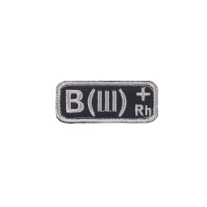 M-Tac нашивка група крові B(III) Rh+ чорно-сіра