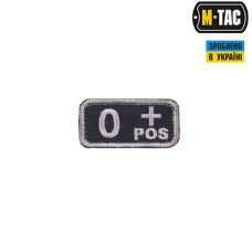 M-Tac нашивка група крові O+ Pos чорно-сіра