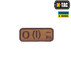 M-Tac нашивка группа крови O(I) Rh- койот