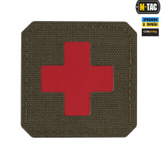 M-Tac нашивка Medic Cross Laser Cut Ranger Green/Red
