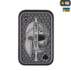 M-Tac нашивка Molon Labe Ace (жаккард) сіра