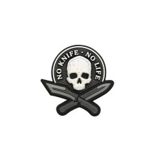 M-Tac нашивка No Knife - No Life 3D ПВХ чорно-біла