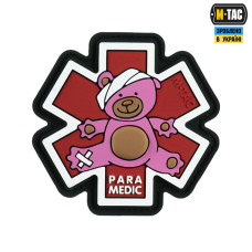 M-TAC НАШИВКА PARAMEDIC МЕДВЕДЬ (PVC) PINK/BROWN/BLACK