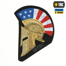 M-Tac нашивка Spartan Helmet USA (вышивка) Black