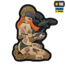 M-Tac нашивка Tactical girl №6 PVC redhead Hooligan Olive V1