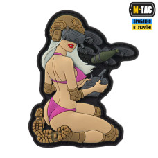 M-Tac нашивка Tactical girl №6 PVC White/Pink/Coyote V1