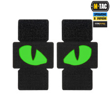 M-Tac нашивка Tiger Eyes Laser Cut (пара) Black/Green/GID