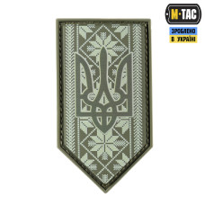 M-Tac нашивка Тризуб на вишиванці PVC Olive