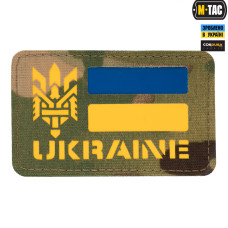 M-Tac нашивка Ukraine (с Тризубом) Laser Cut Multicam