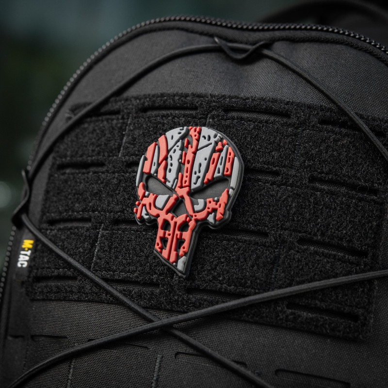 M-Tac нашивка Ukrainian Punisher 3D PVC Red/Black type 2