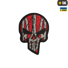 M-Tac нашивка Ukrainian Punisher (жаккард) красно-черная