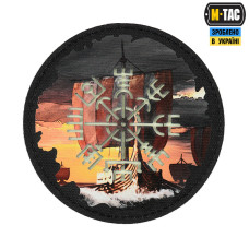 M-Tac нашивка Вегвізир/Драккар кругла (80 мм) Black/GID