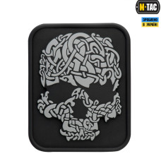 M-Tac нашивка Viking Skull ПВХ чорний/сірий