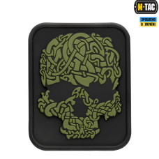 M-Tac нашивка Viking Skull ПВХ чорний/олива