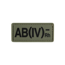 Нашивка группа крови AB(IV) Rh(-) PVC 25х60 Olive