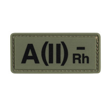 Нашивка группа крови A(II) Rh(-) PVC 25х60 Olive