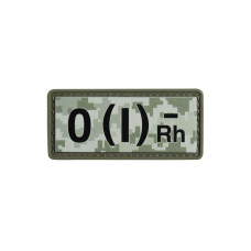 Нашивка группа крови O(I) Rh(-) PVC 25х60 MM14