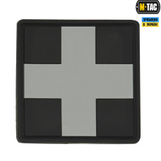 Нашивка Medic Cross Square PVC Black/Grey