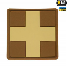 M-Tac нашивка Medic Cross Square ПВХ койот