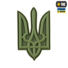 Нашивка Тризуб PVC великий олива