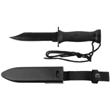 Нож Combat Knife MK3, black, plastic handle, sheath с пластиковым чехлом, Black