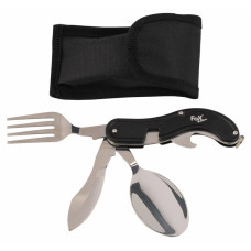 Нож карманный со столовыми приборами Taschenmesserbesteck, 4 in 1, schwarz Черный