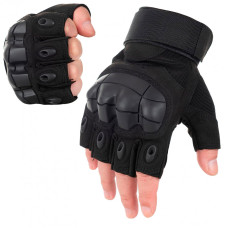 Перчатки беспалые Outdoor Tactics с защитой Black