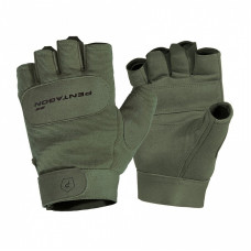 Рукавиці тактичні безпалі Pentagon Duty Mechanic 1/2 Gloves Olive Green, Olive