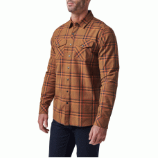 Сорочка тактична 5.11 Tactical Gunner Plaid Long Sleeve Shirt Roasted Barley Plaid