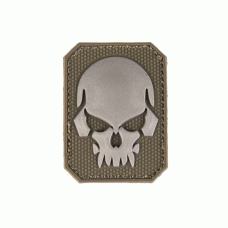 Шеврон на липучке с изображением черепа PVC SKULL 3D PATCH W. HOOK AND LOOP CLOSURE SM Olive