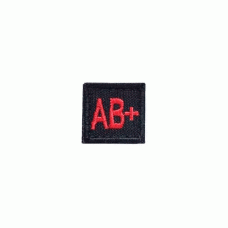 Шеврон вышитый группа крови квадратный AB (IV) Rh+ (Black)