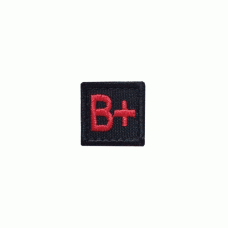 Шеврон вышитый группа крови квадратный B (III) Rh+ Black